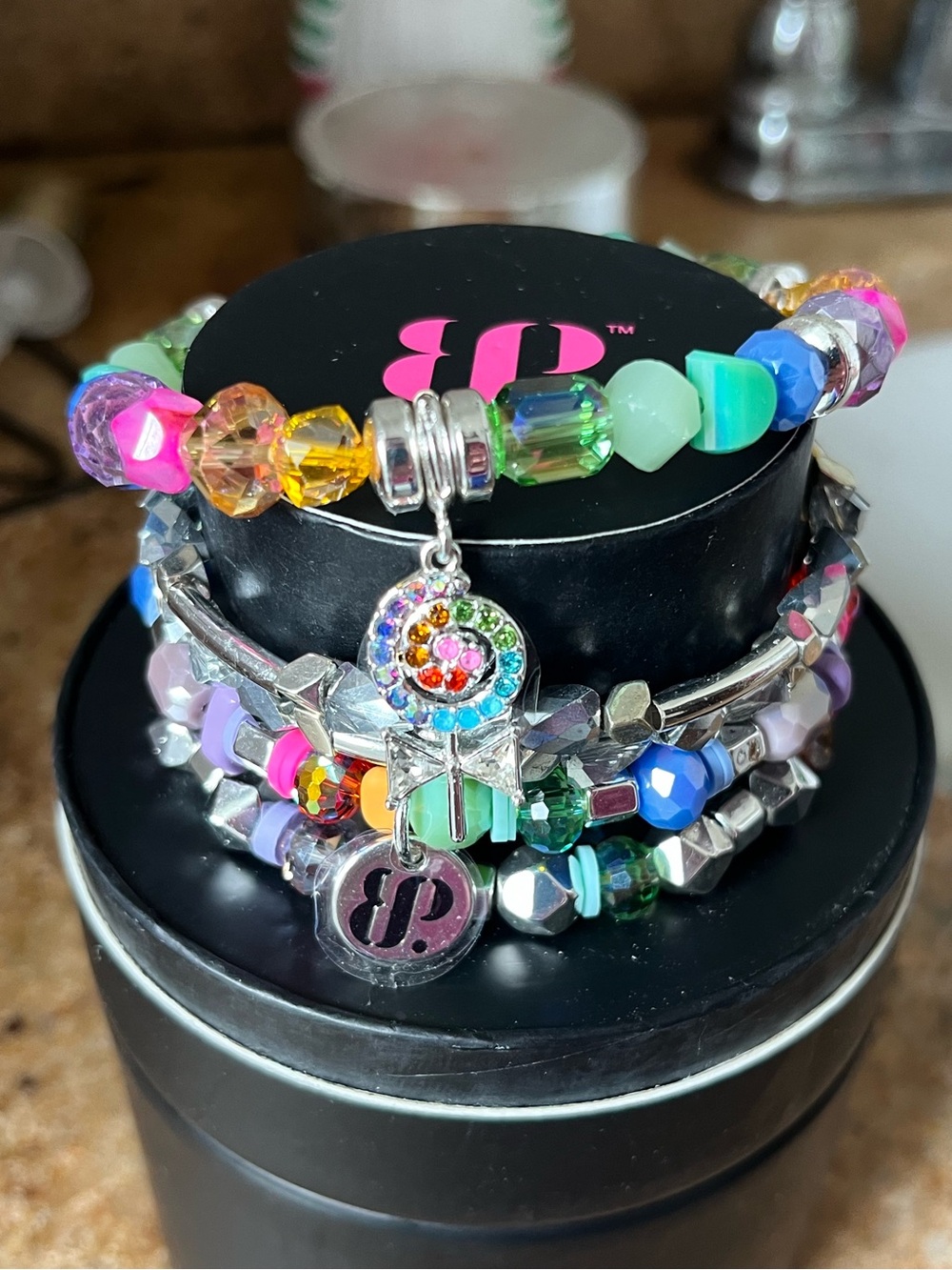 Bomb Party RBP6494 I’M A SUCKER FOR YOU Bracelet Stack -Removable Lollipop Charm